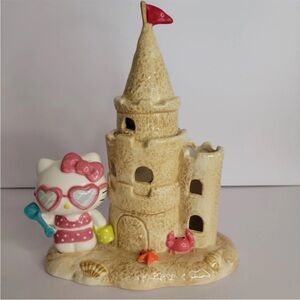 Hello Kitty Blue Sky Clayworks Summer Ceramic Sand Castle Tea Light Holder NEW